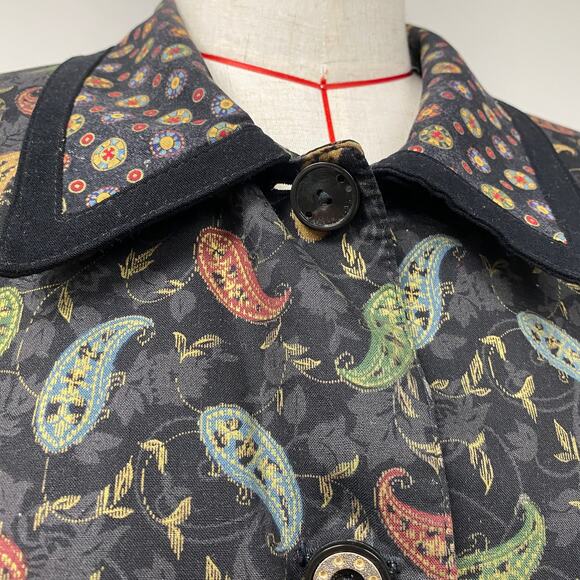 Vintage Howard Wolf Womens Size 18 Paisley Printed Button Up Blazer Jacket - Picture 2 of 7